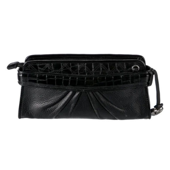 Brighton Leather Clutch Crossbody Bag Black D7685669 - Picture 2 of 11